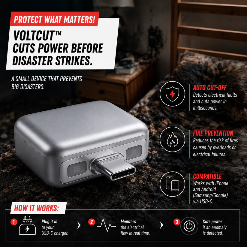 VoltCut™ Shop Anti-Overcharge Safe Charger for USB-C Devices Cut-off power before disaster strikes
