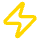 Yellow lightning bolt icon on a white background